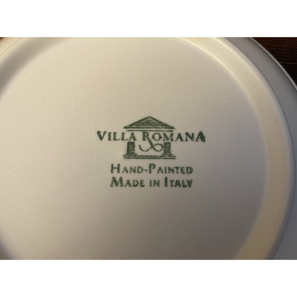Villa Romana Hand Painted Green Olive 9 1/2" Pasta Bowls-Made In Italy-Set of 8 - Picture 4 of 7